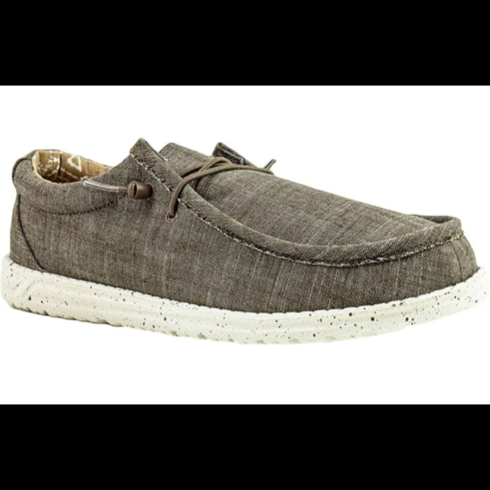 CREVO RONNIE CANVAS BOAT SHOE FLEXIBLE SIZE 10 GRAY